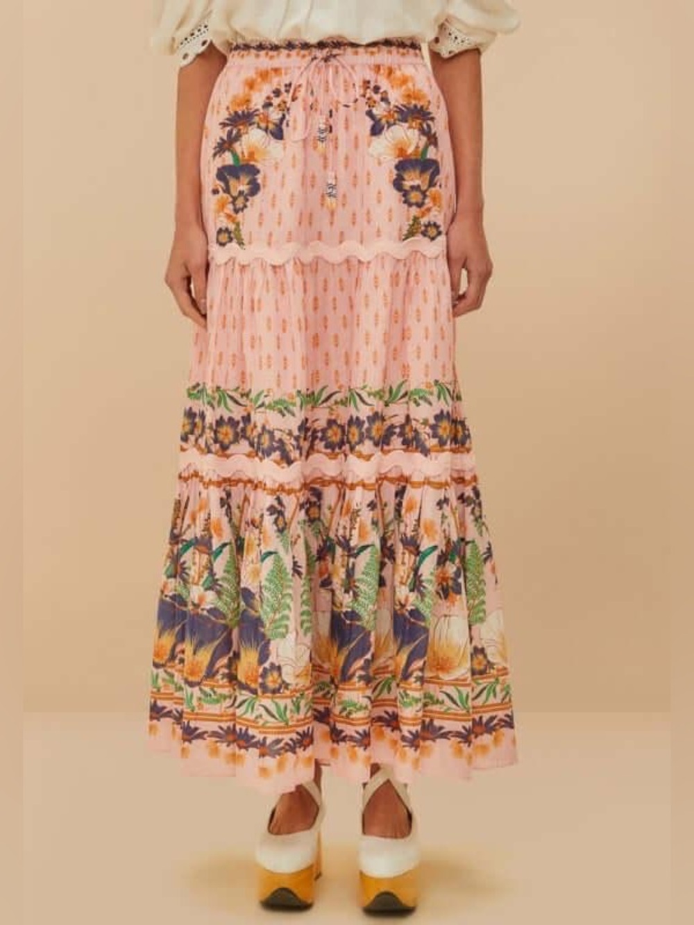 Pink Dream Garden Maxi Skirt by Farm Rio - DT - Picture 6 of 9